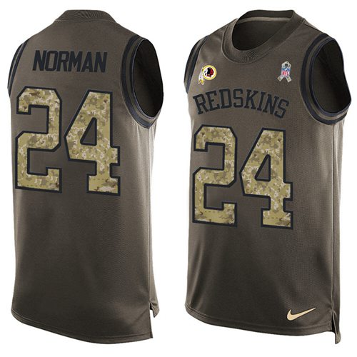 Nike Redskins #24 Josh Norman Green Men's Stitched NFL Limited Salute To Service Tank Top Jersey